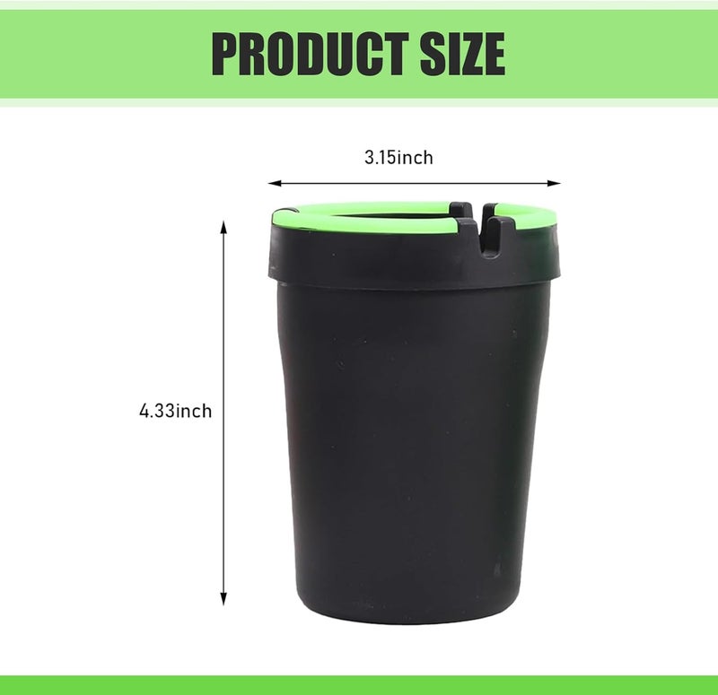MLY Car Smokeless Ashtray, Glow in the Dark Butt Bucket Ashtray Cigarette, Car Ashtrays for Cup Holder Smell Proof, Self-Extinguishing Ash Holder Organizer, Universal for Cars, Trucks, SUVs (Black) - Image 2